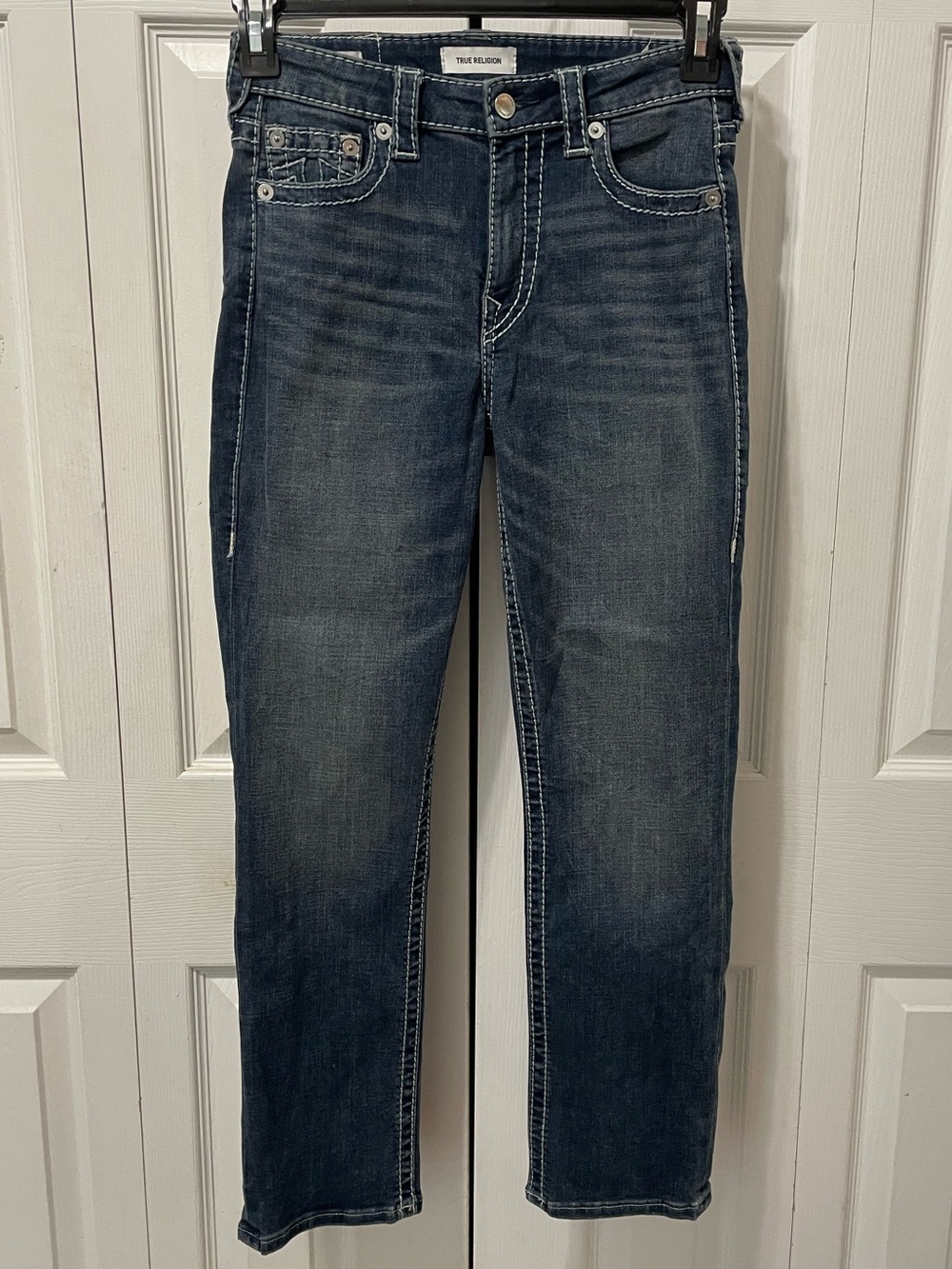 True Religion Jennie Curvy Straight Jeans with Contrast Stitching